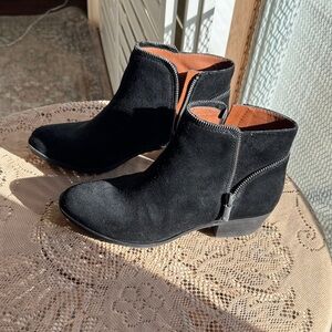 Lucky Brand Black Suede Ankle Booties